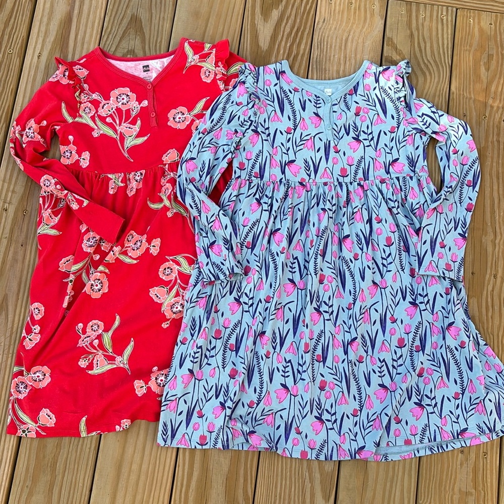 Lot of 2 Tea Collection Ruffle Twirl Dresses